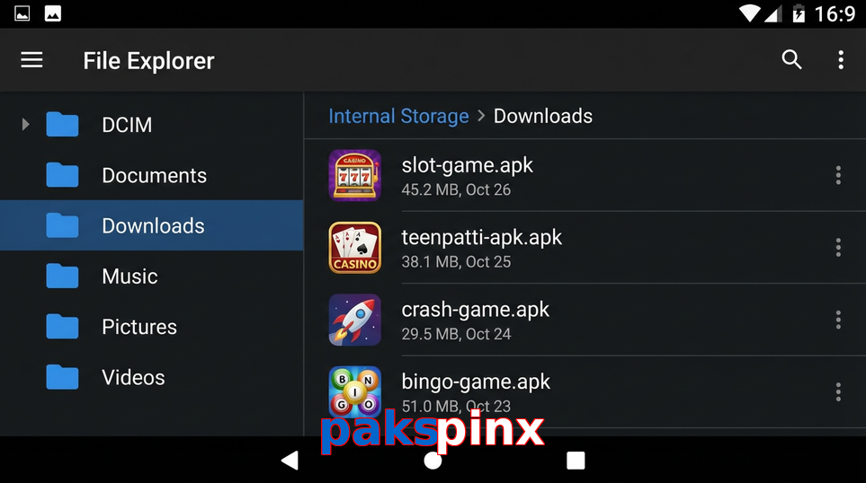 Main screen of Pakspinx gameapk page for PK players